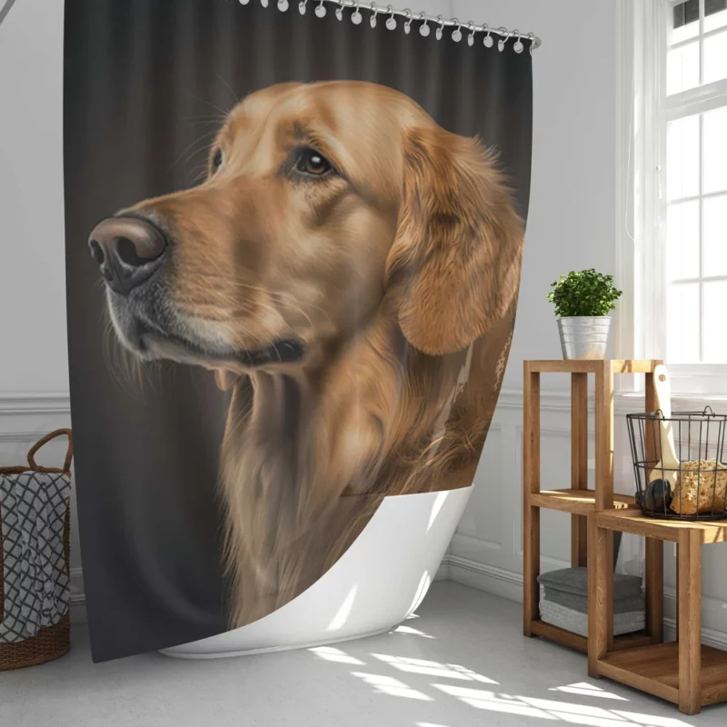 Golden Retriever Portrait Shower Curtain