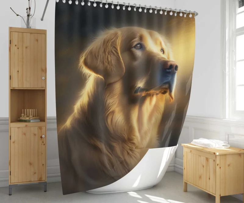 Golden Retriever in Sunlight Shower Curtain 1