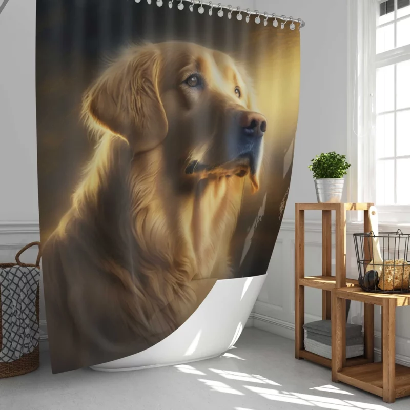 Golden Retriever in Sunlight Shower Curtain