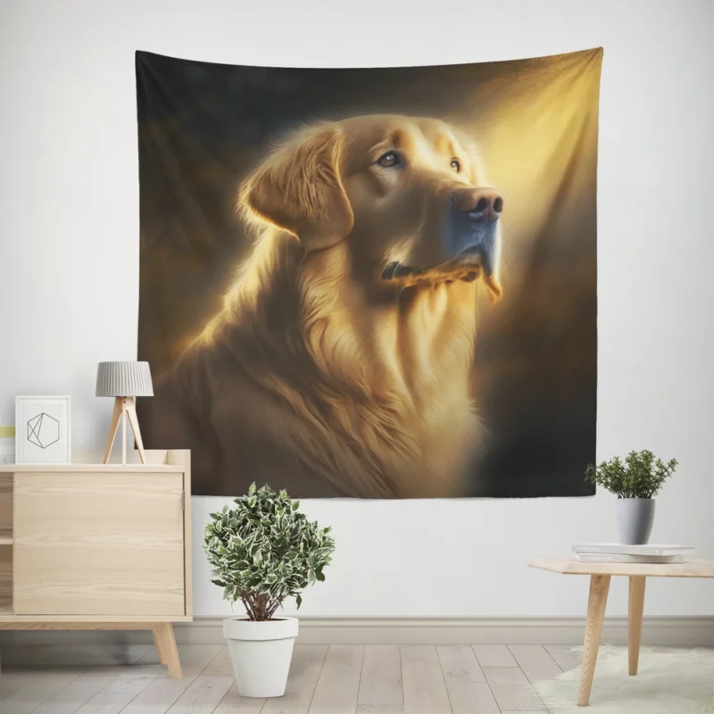 Golden Retriever in Sunlight Wall Tapestry