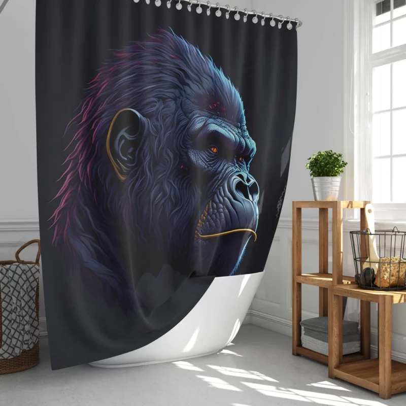 Gorilla Head Portrait Shower Curtain