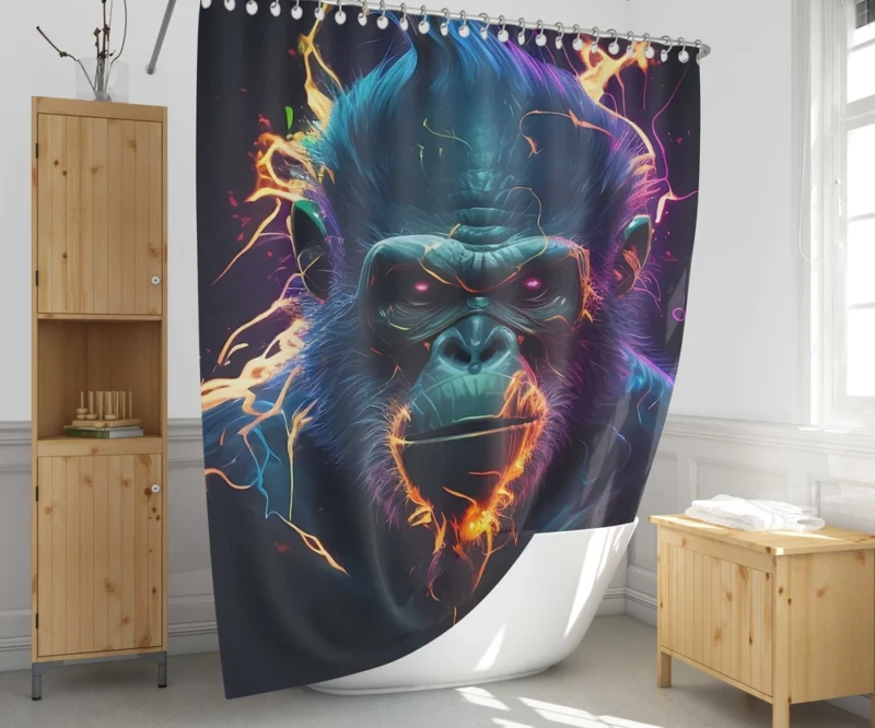 Gorilla With Fiery Expression Shower Curtain 1