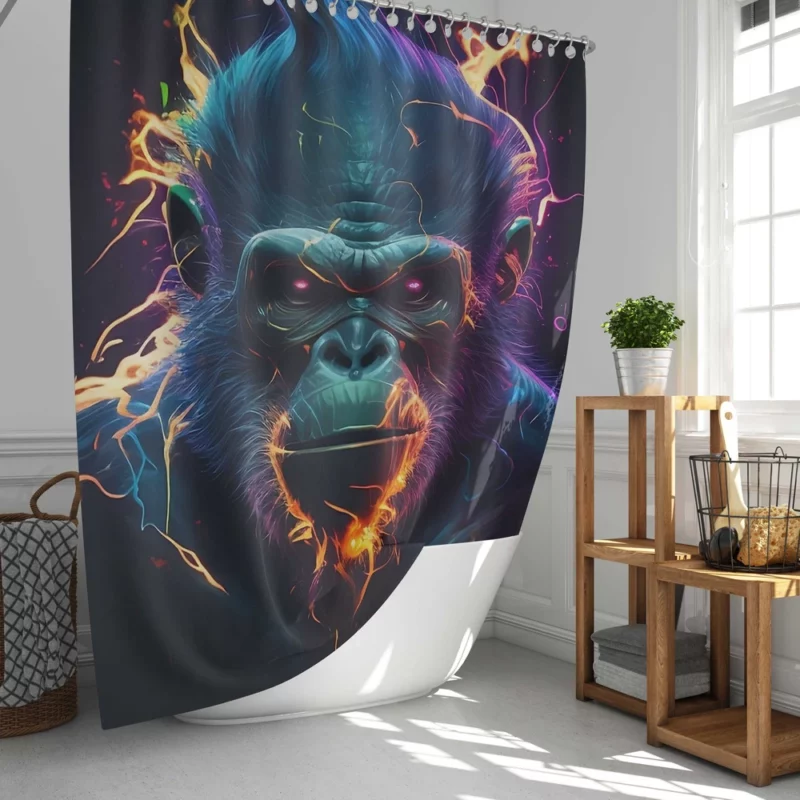 Gorilla With Fiery Expression Shower Curtain