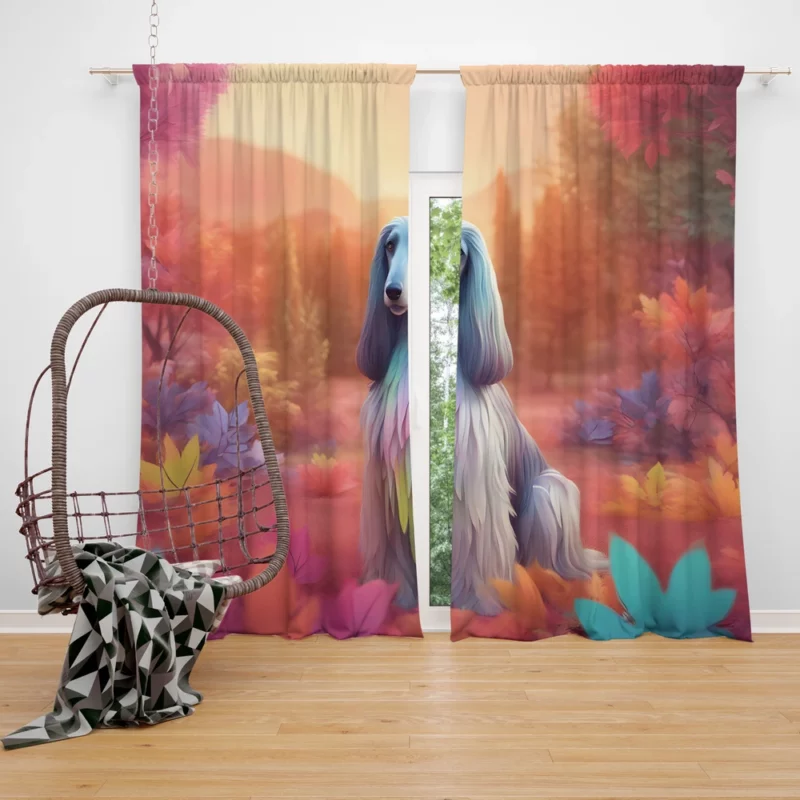 Graceful Afghan Dog Hound Elegance Curtain