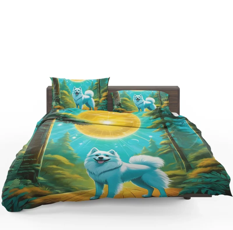 Graceful American Eskimo Dancer Dog Elegance Bedding Set 1