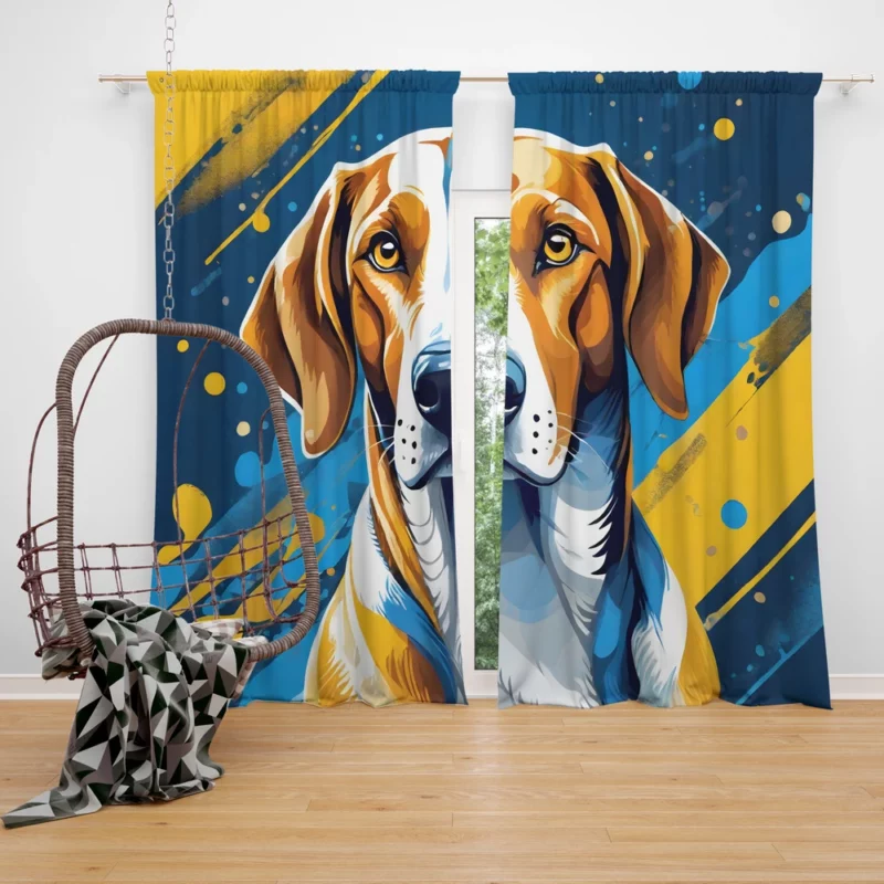 Graceful American Foxhound Beauty Dog Poise Curtain
