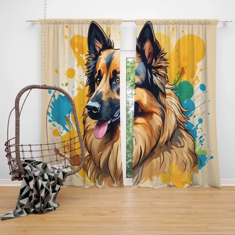 Graceful Belgian Tervuren Dog Performer Curtain