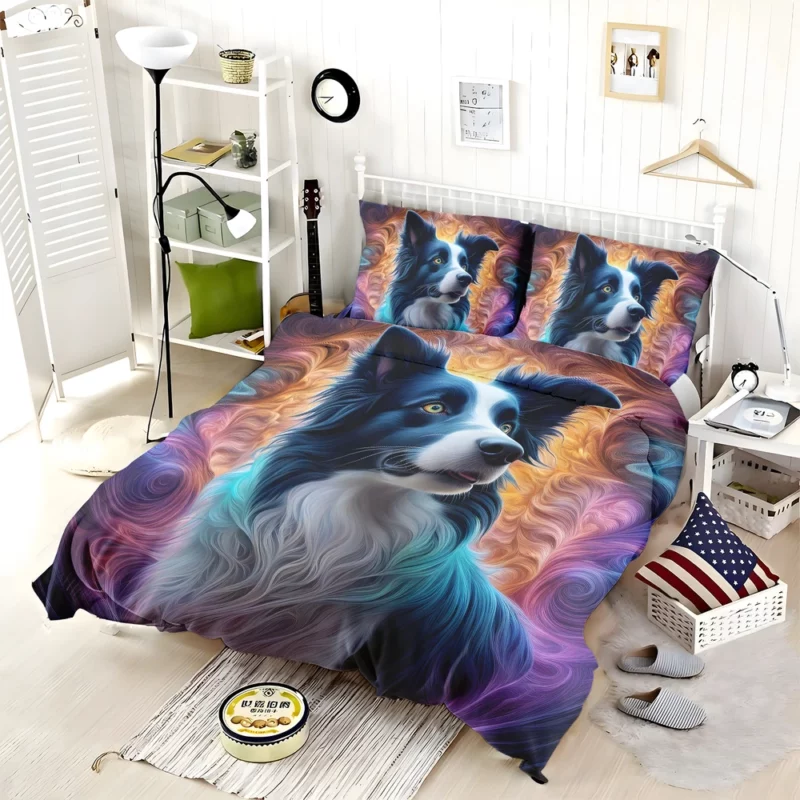 Graceful Border Collie Dog Performer Bedding Set