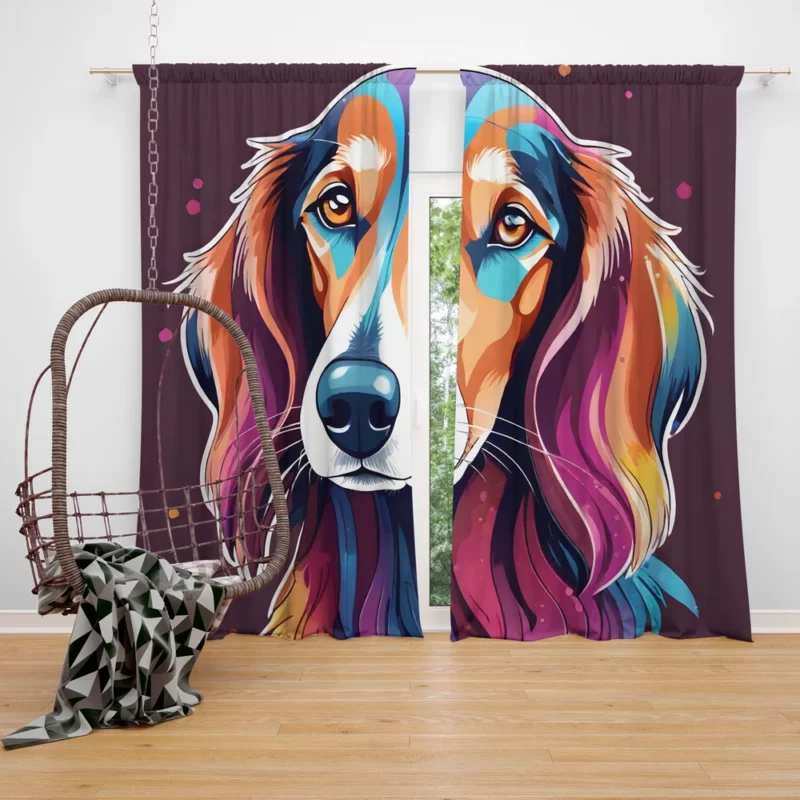 Graceful Hound Saluki Companion Dog Curtain