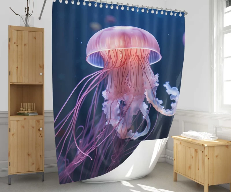 Graceful Ocean Wanderer Jellyfish Shower Curtain 1