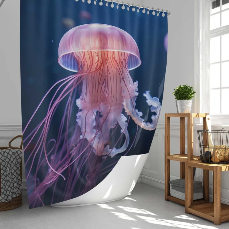 Graceful Ocean Wanderer Jellyfish Shower Curtain