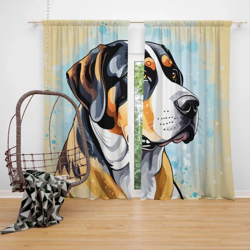 Greater Swiss Mountain Dog Delight Gift of Joy Curtain