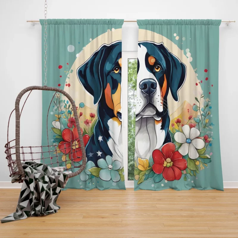 Greater Swiss Mountain Dog Elegance Gift of Love Curtain