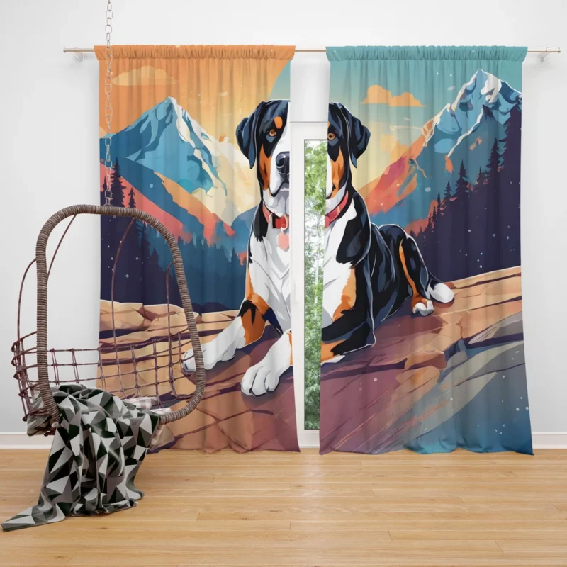 Greater Swiss Mountain Dog Majesty Gift of Joy Curtain