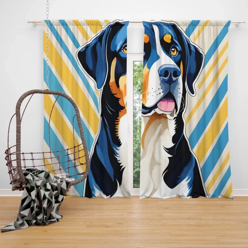 Greater Swiss Mountain Elegance Dog Gift Curtain