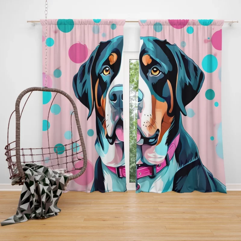 Greater Swiss Mountain Majesty Dog Gift Curtain