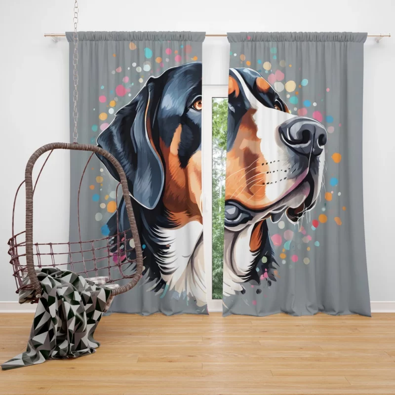 Greater Swiss Mountain Surprise Joyful Gift Curtain