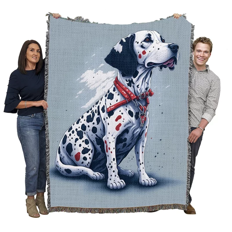 Gritty Dalmatian Dog Artwork Woven Blanket