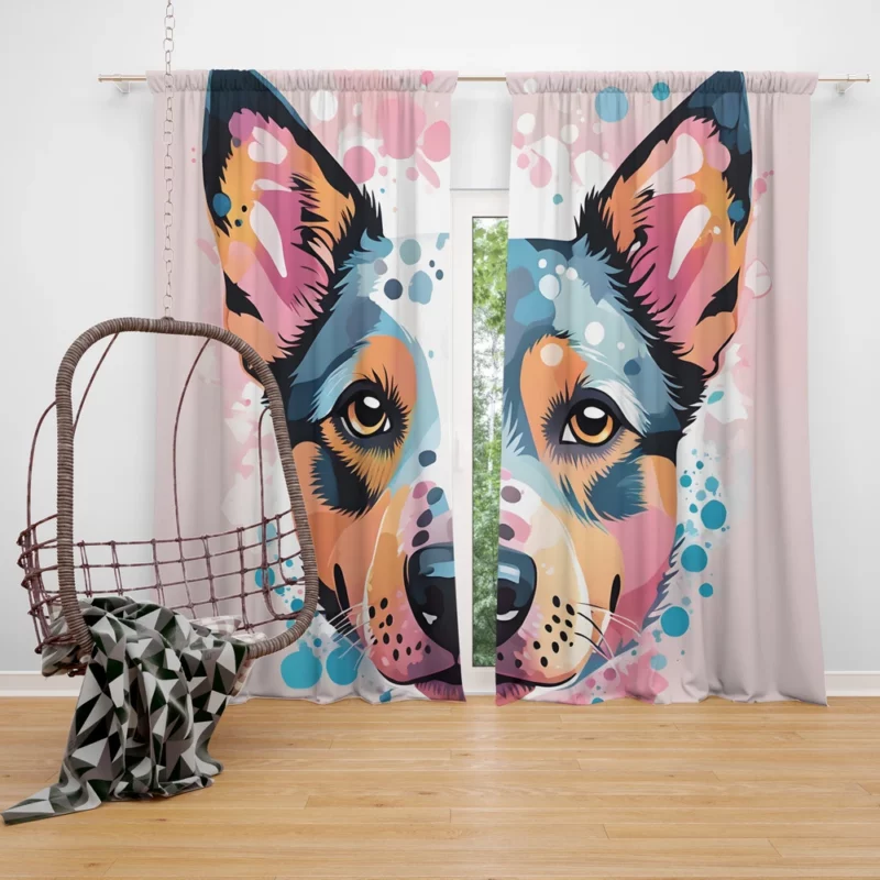 Hardworking Australian Cattle Dog Diligence Curtain