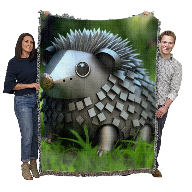 Hedgehog in Pokemon-Style Steel Woven Blanket