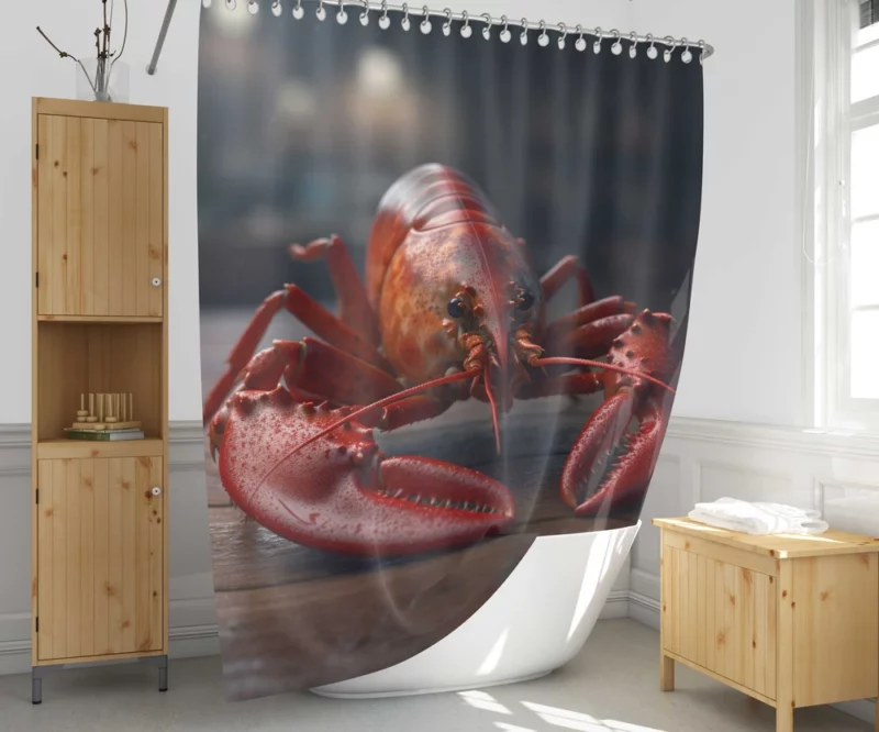 High Quality Lobster Photo Shower Curtain 1