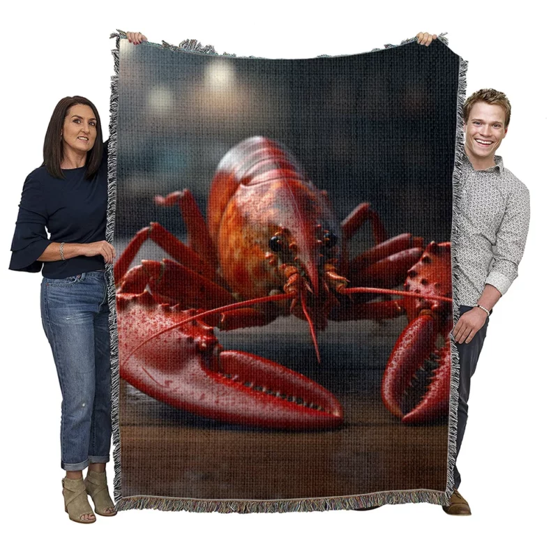 High Quality Lobster Photo Woven Blanket