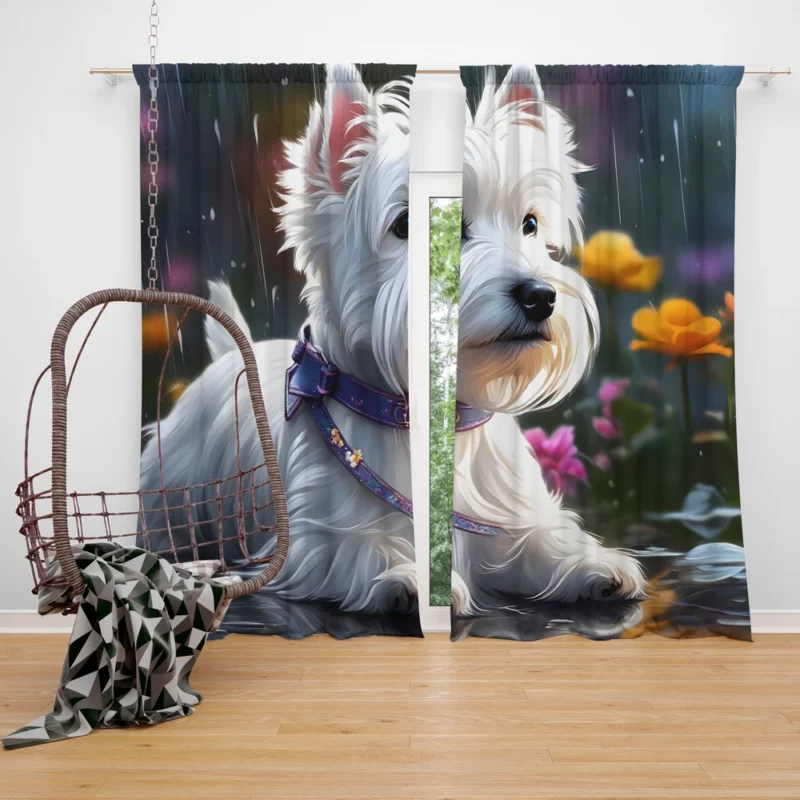 Highland Elegance Westie Dog Breed Curtain