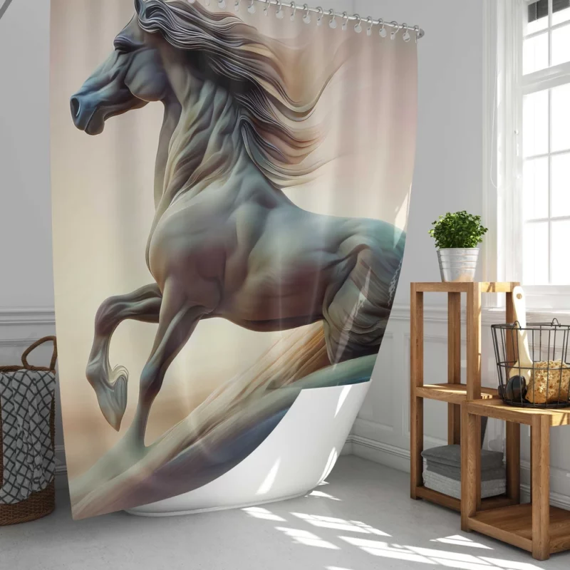 Horse With Long Mane Painting Shower Curtain