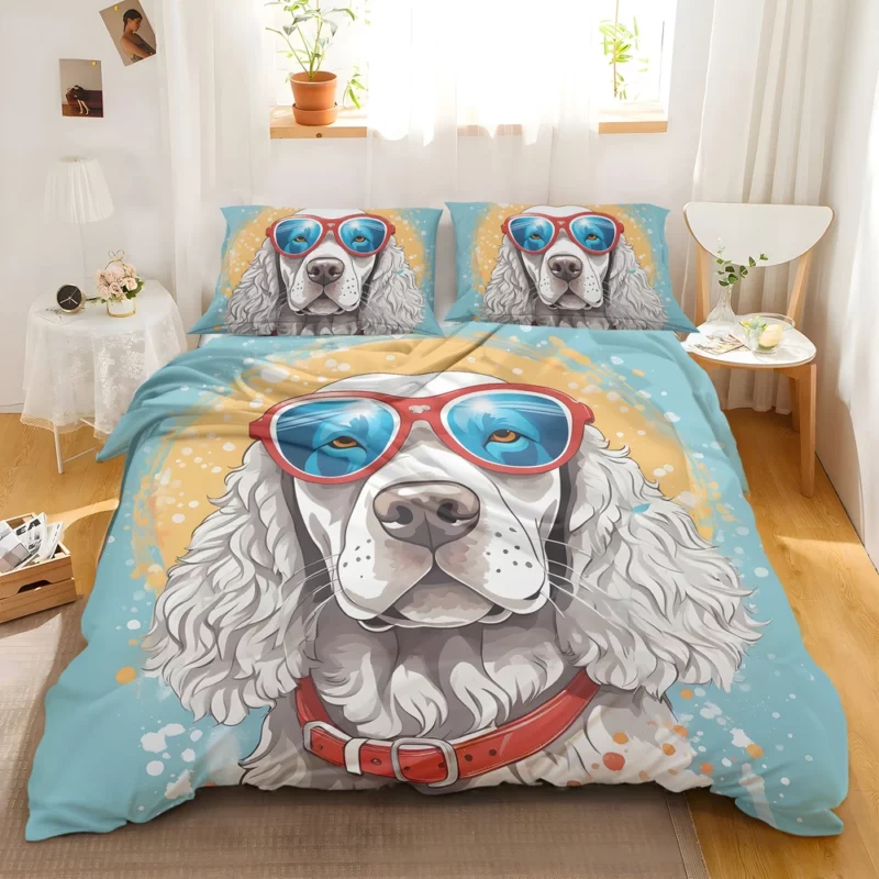 Intelligent American Water Spaniel Dog Canine Wit Bedding Set 2