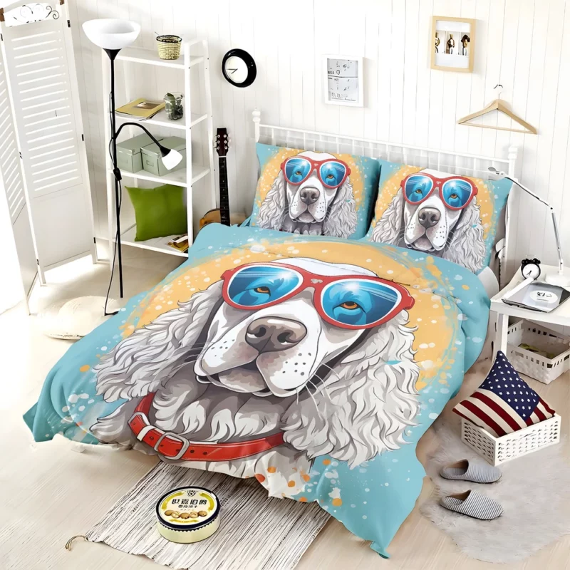 Intelligent American Water Spaniel Dog Canine Wit Bedding Set