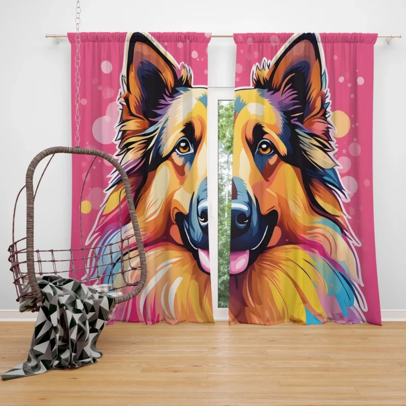 Intelligent Belgian Tervuren Dog Companion Curtain