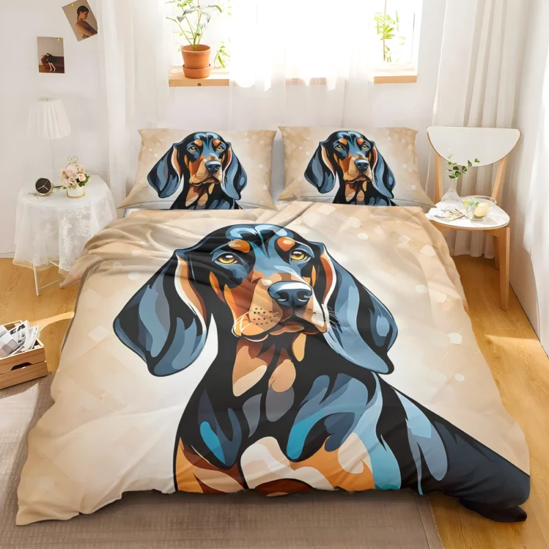 Intelligent Black and Tan Coonhound Dog Guardian Bedding Set 2