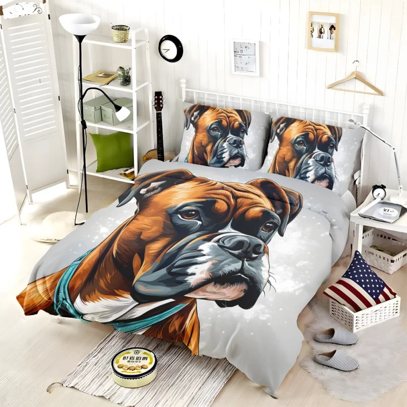 Intelligent Boxer Dog Enthusiast Bedding Set