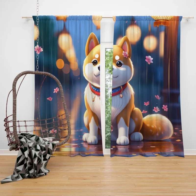 Inu Charm Shiba Companion Dog Curtain
