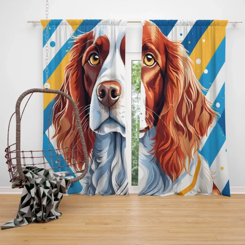 Irish Red and White Setter Bond Teen Companion Curtain