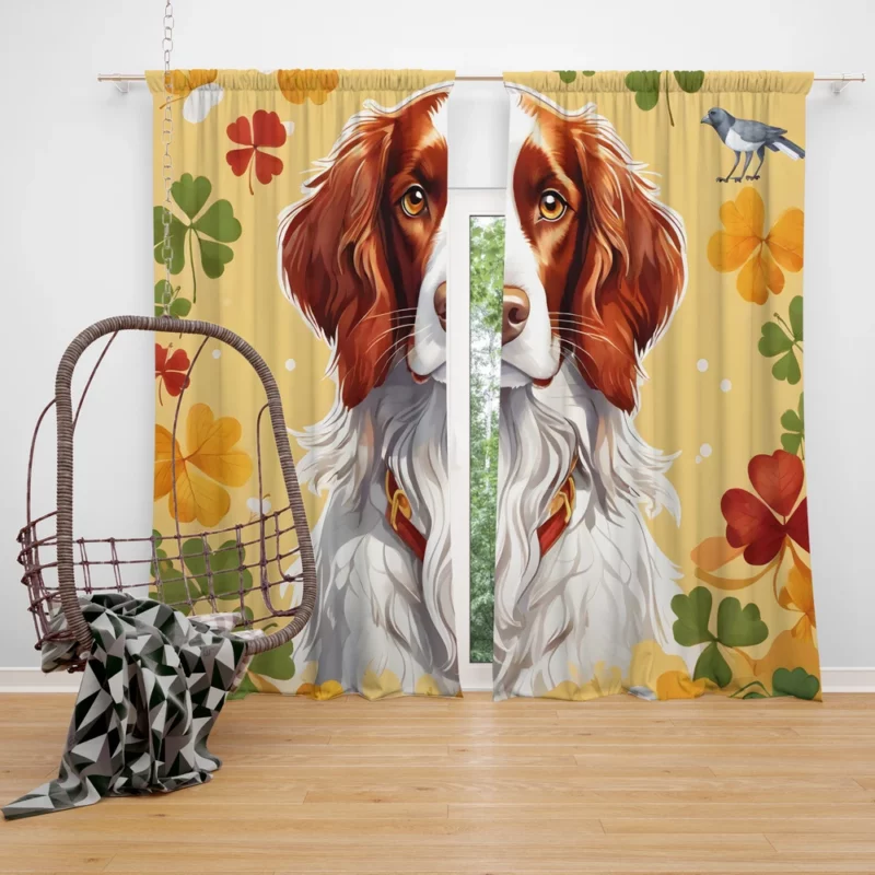 Irish Red and White Setter Delight Teen Joyful Surprise Curtain