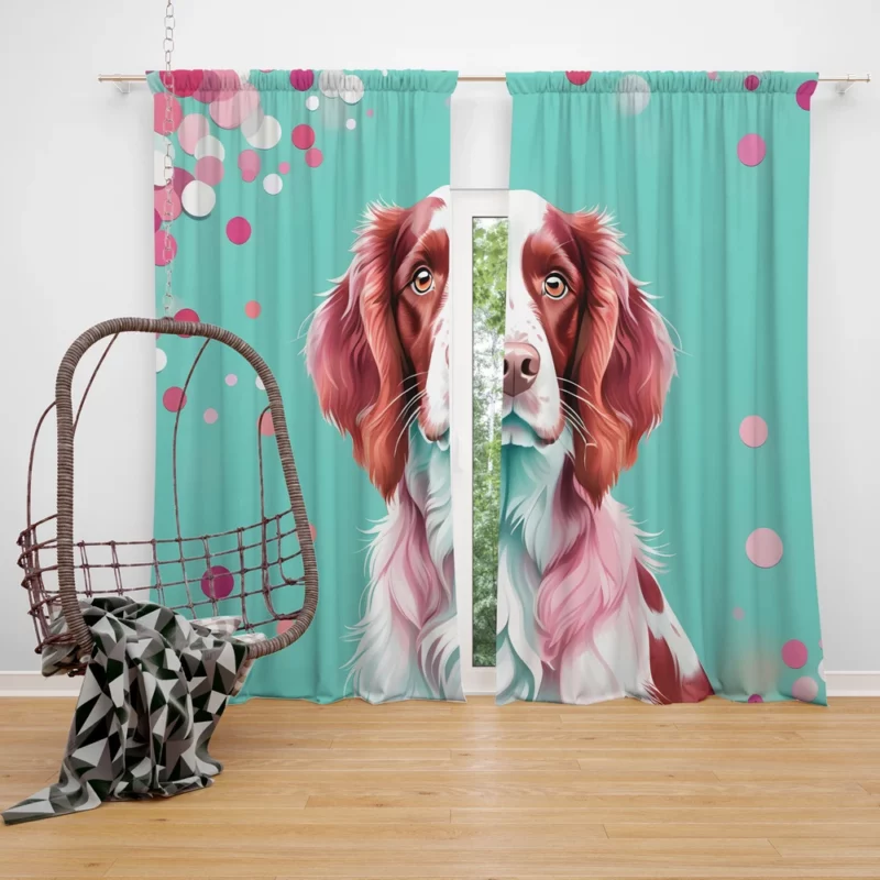 Irish Red and White Setter Surprise Teen Joy Curtain