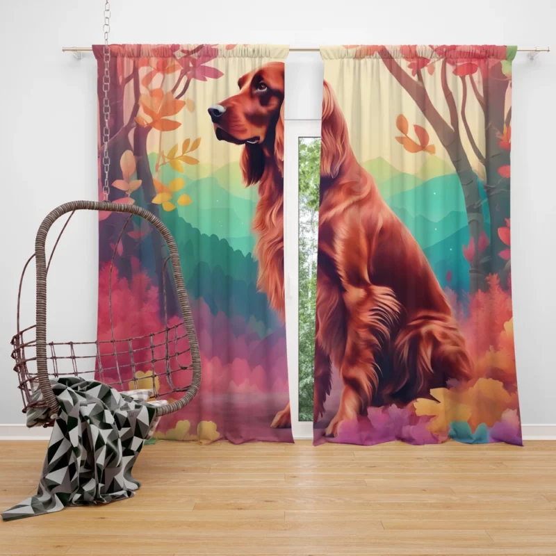 Irish Setter Charm Teen Dog Gift Curtain