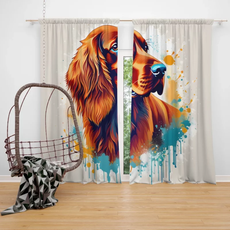 Irish Setter Delight Teen Joyful Surprise Curtain