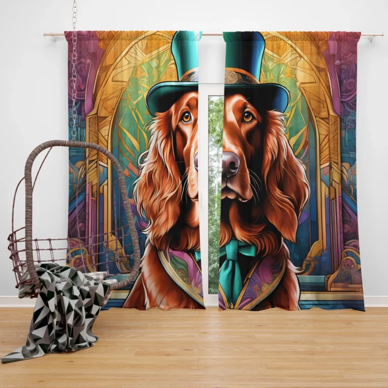 Irish Setter Playful Charm Teen Dog Joy Curtain