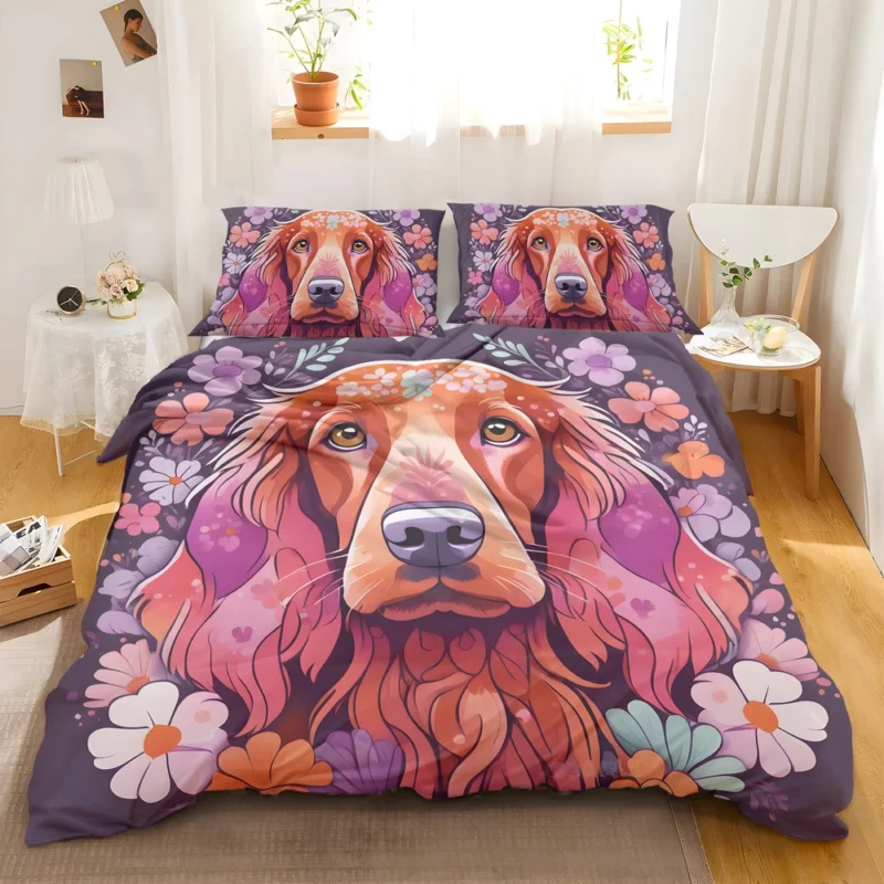 Irish Setter Pup Teen Birthday Surprise Bedding Set 2