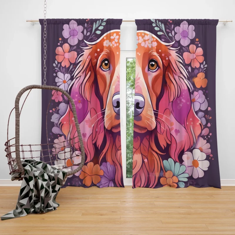 Irish Setter Pup Teen Birthday Surprise Curtain