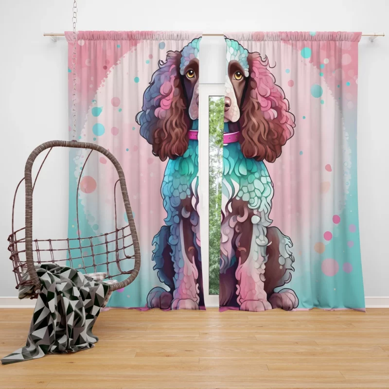 Irish Water Spaniel Delight Teen Joyful Surprise Curtain