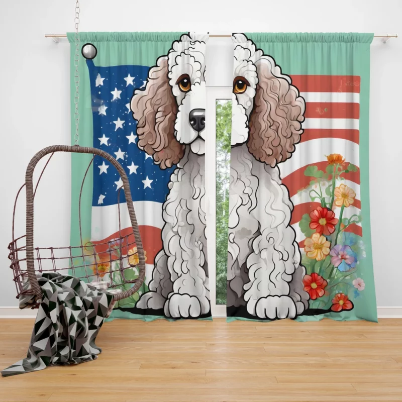 Irish Water Spaniel Playful Charm Teen Dog Joy Curtain