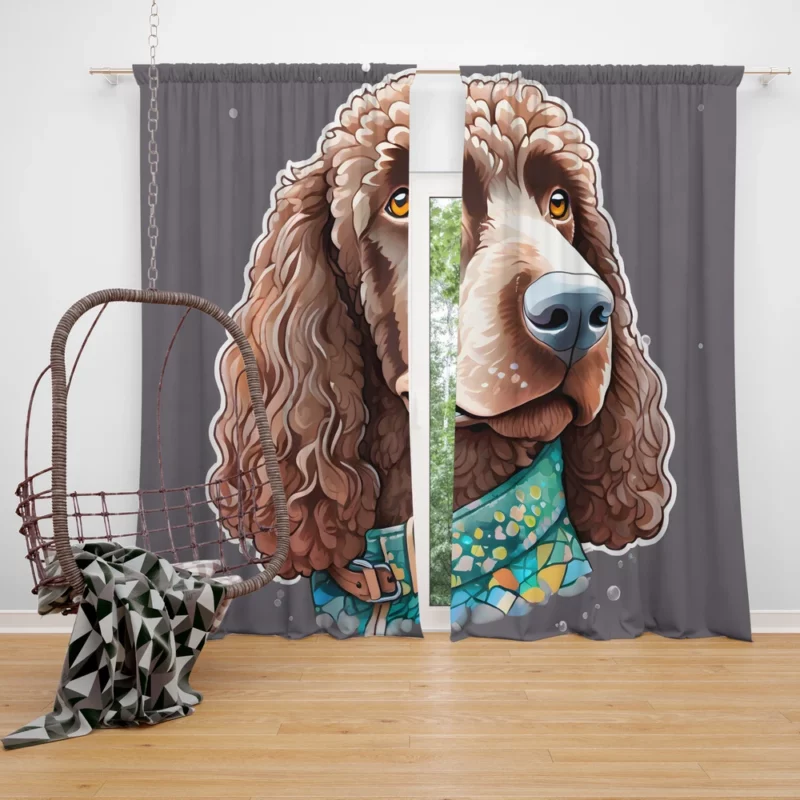 Irish Water Spaniel Pup Teen Surprise Curtain