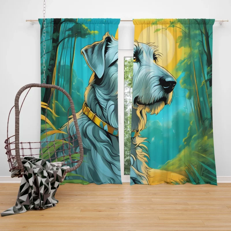 Irish Wolfhound Delight Teen Joyful Surprise Curtain