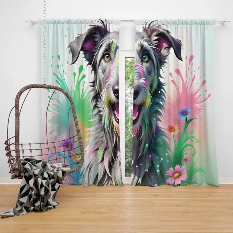 Irish Wolfhound Love Teen Gifted Joy Curtain