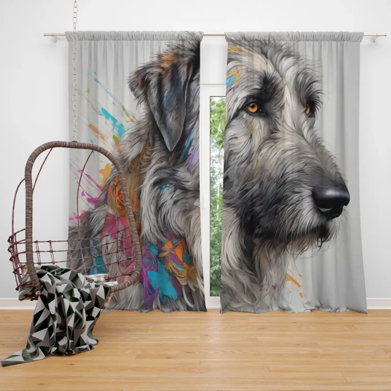 Irish Wolfhound Playful Charm Teen Dog Joy Curtain