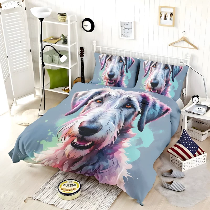 Irish Wolfhound Pup Teen Birthday Surprise Bedding Set