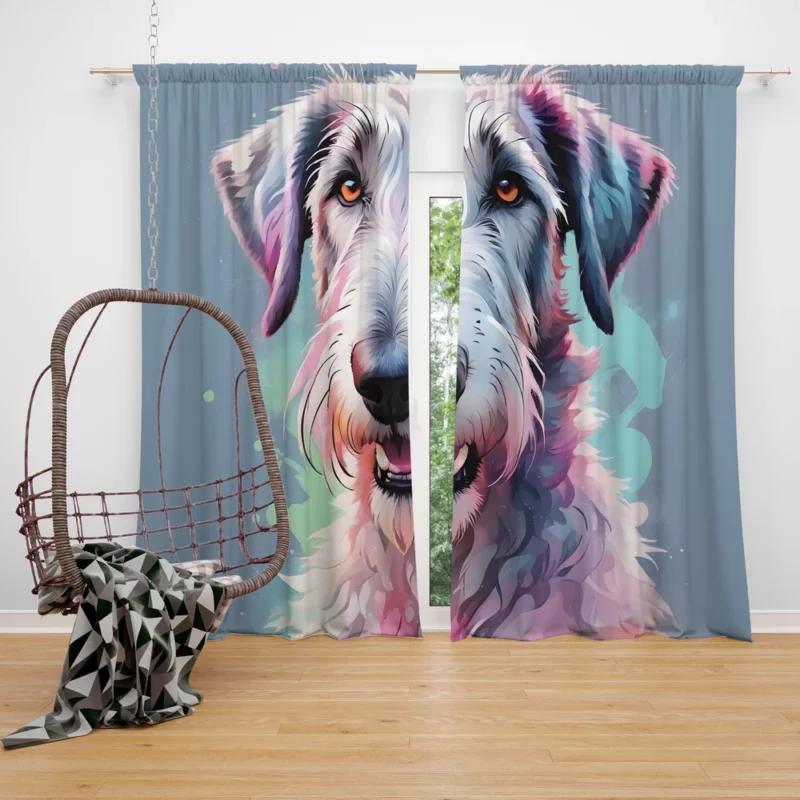Irish Wolfhound Pup Teen Birthday Surprise Curtain